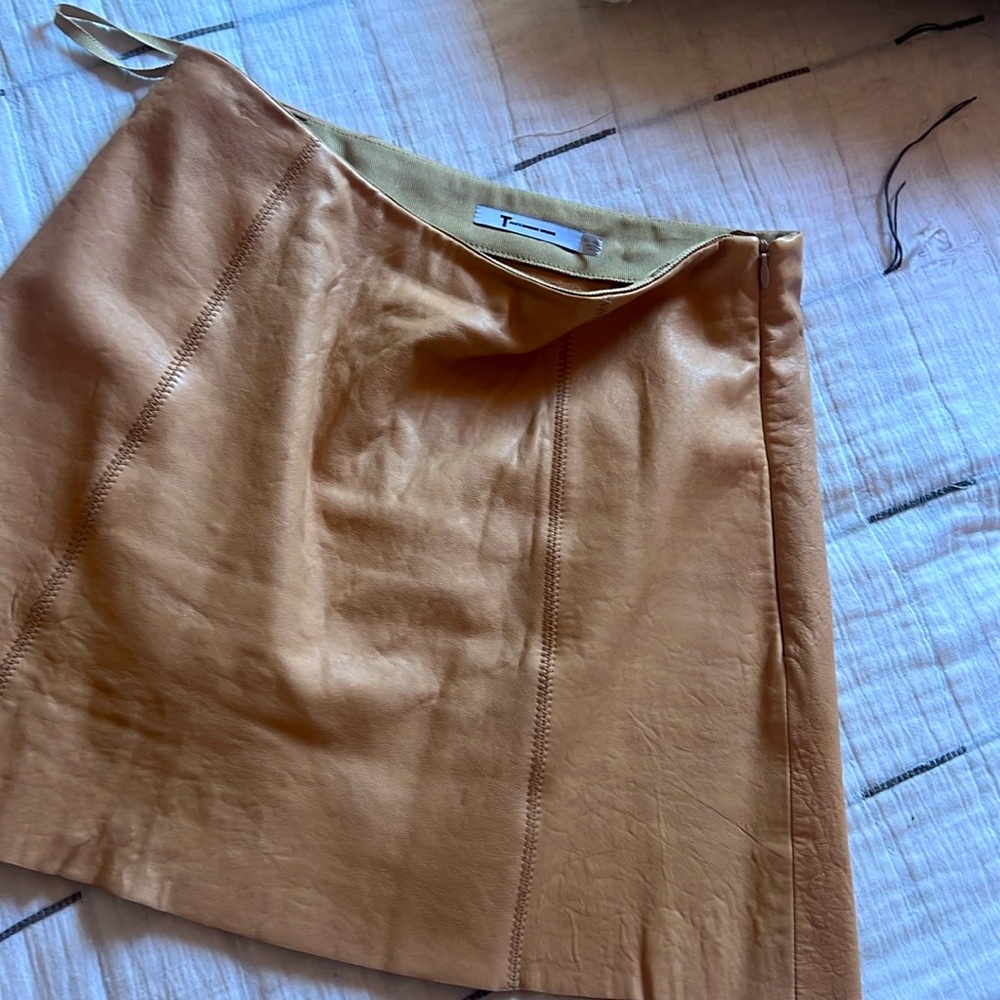 Leather mini skirt pink/nude color only wore once